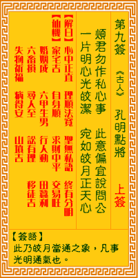 观音灵签 第九签：孔明点将